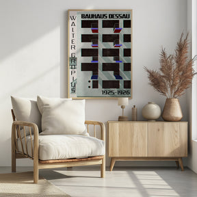 Bauhaus Dessau architecture in vintage magazine style IV Poster