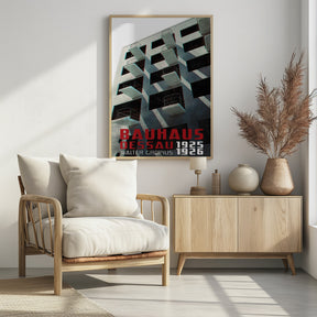 Bauhaus Dessau architecture in vintage magazine style VII Poster