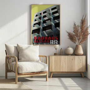 Bauhaus Dessau architecture in vintage magazine style VIII Poster