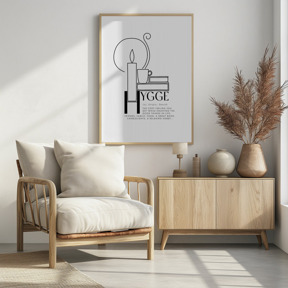 Illustrated hygge definition Poster