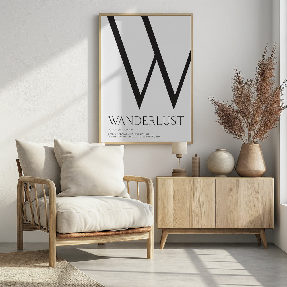 Wanderlust definition typography art Poster