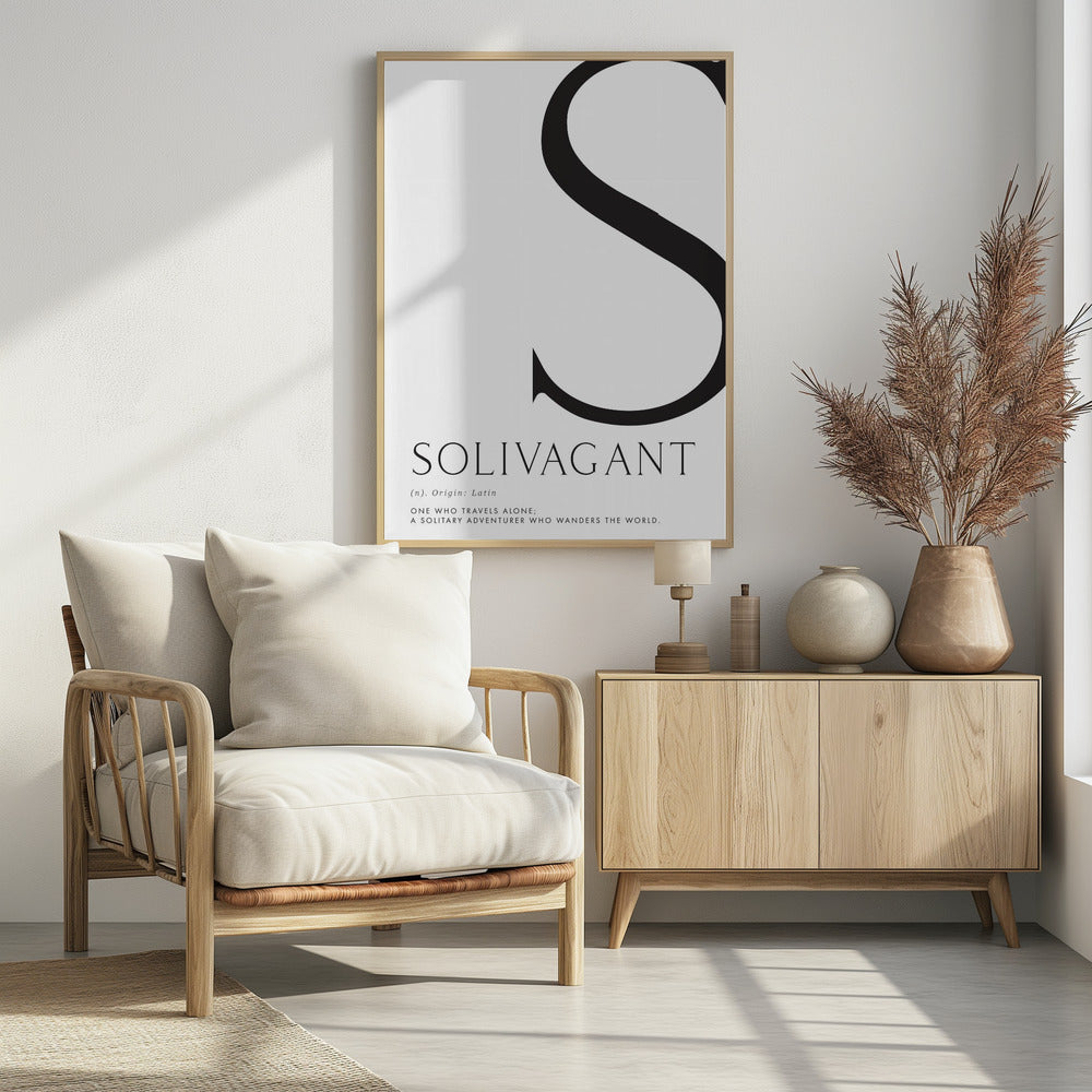 Solivagant definition typography art Poster