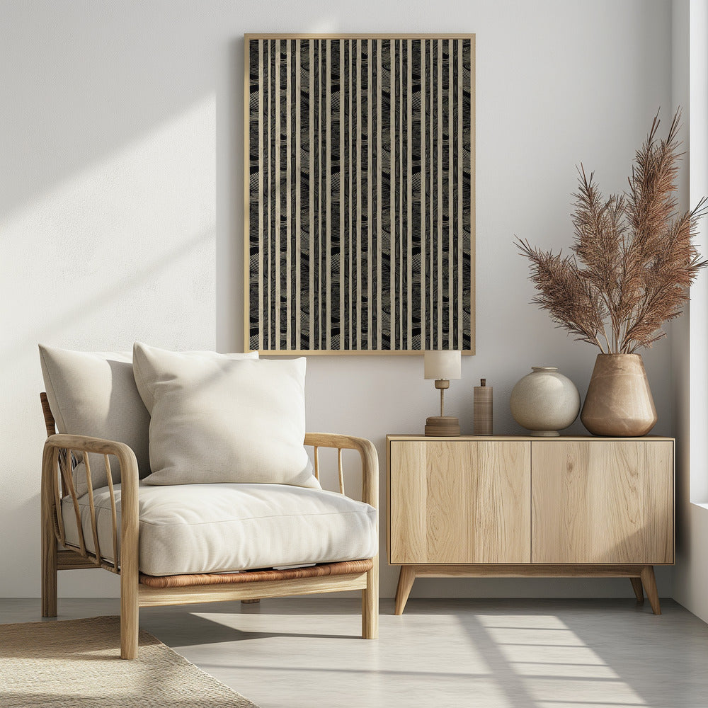 Beige Striped Pattern Poster