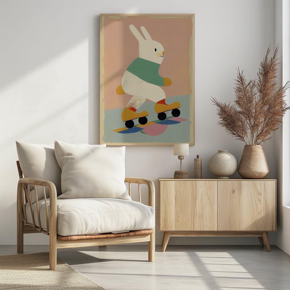 Skating Bunny Poster