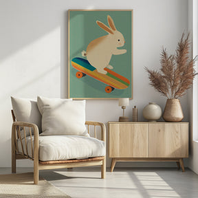 Bunny On Skateboard Poster