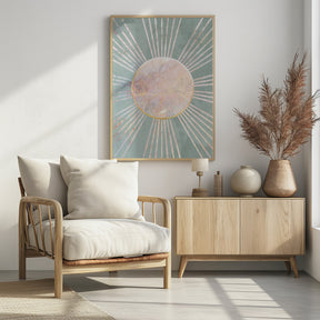 Sage Green Boho Sun Rays Poster