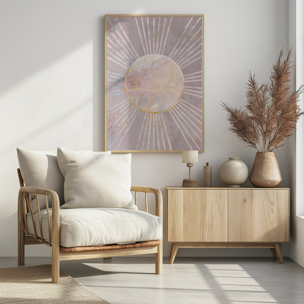 Pink Sun Rays Poster