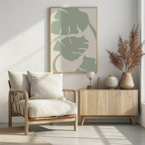 Monstera Sage Green Poster