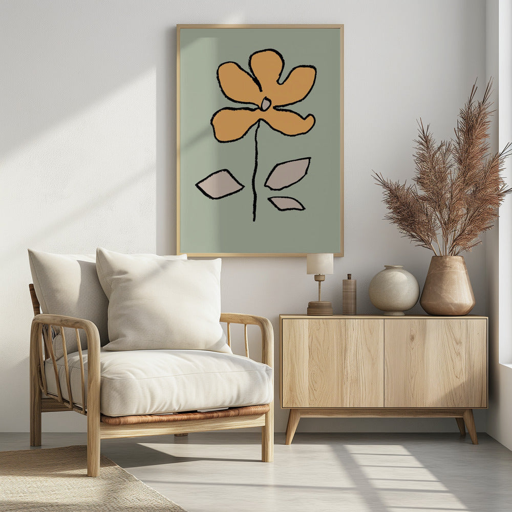 Flower Yellow and Green Poster