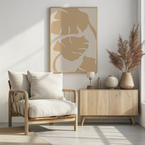 Monstera Soft orange Poster