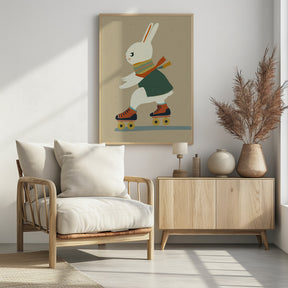 Inline Skating Bunny Poster