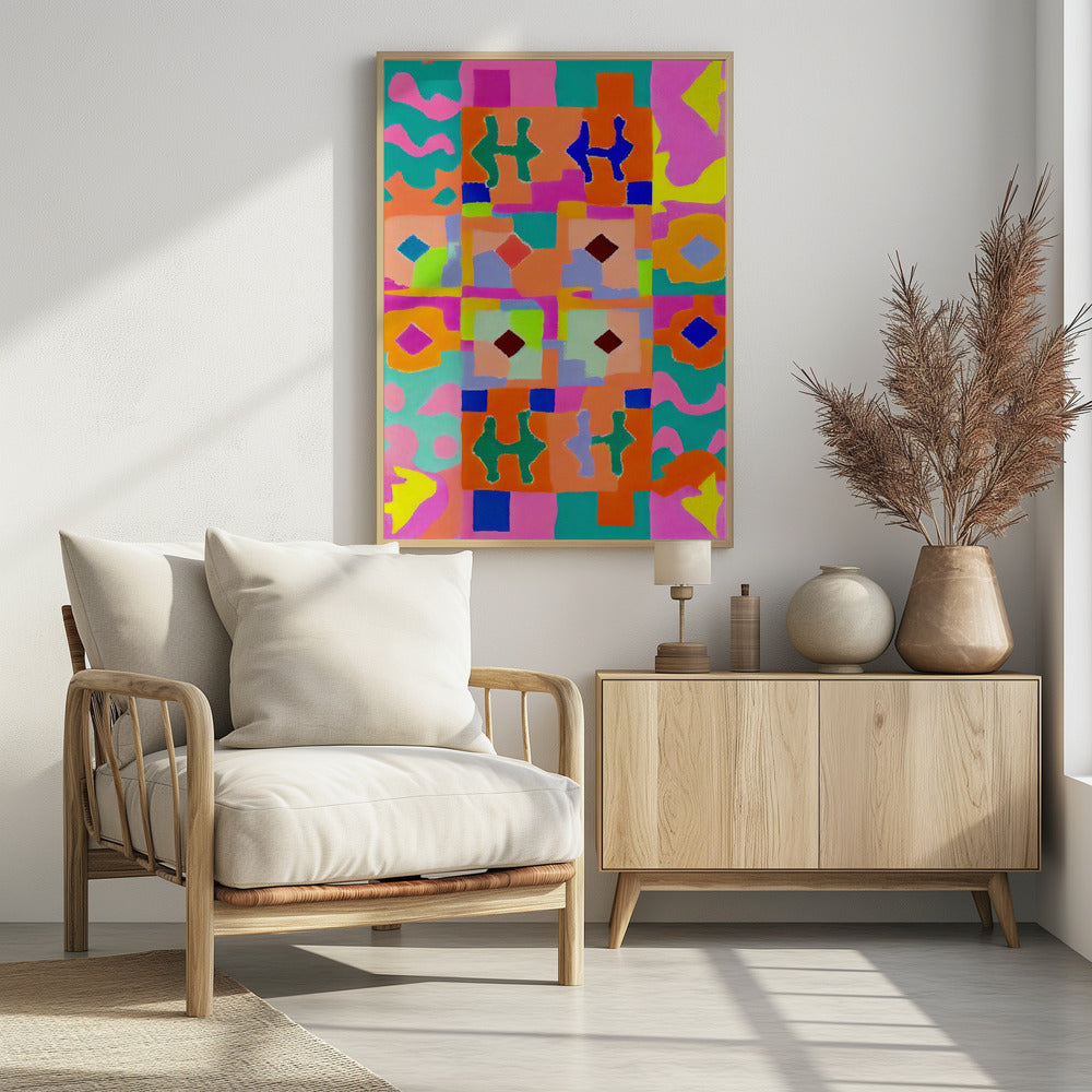 Neon Peru Pattern Poster