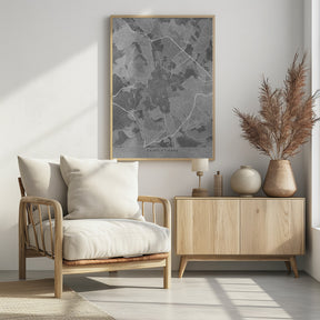 Gray vintage map of Saint Etienne France Poster