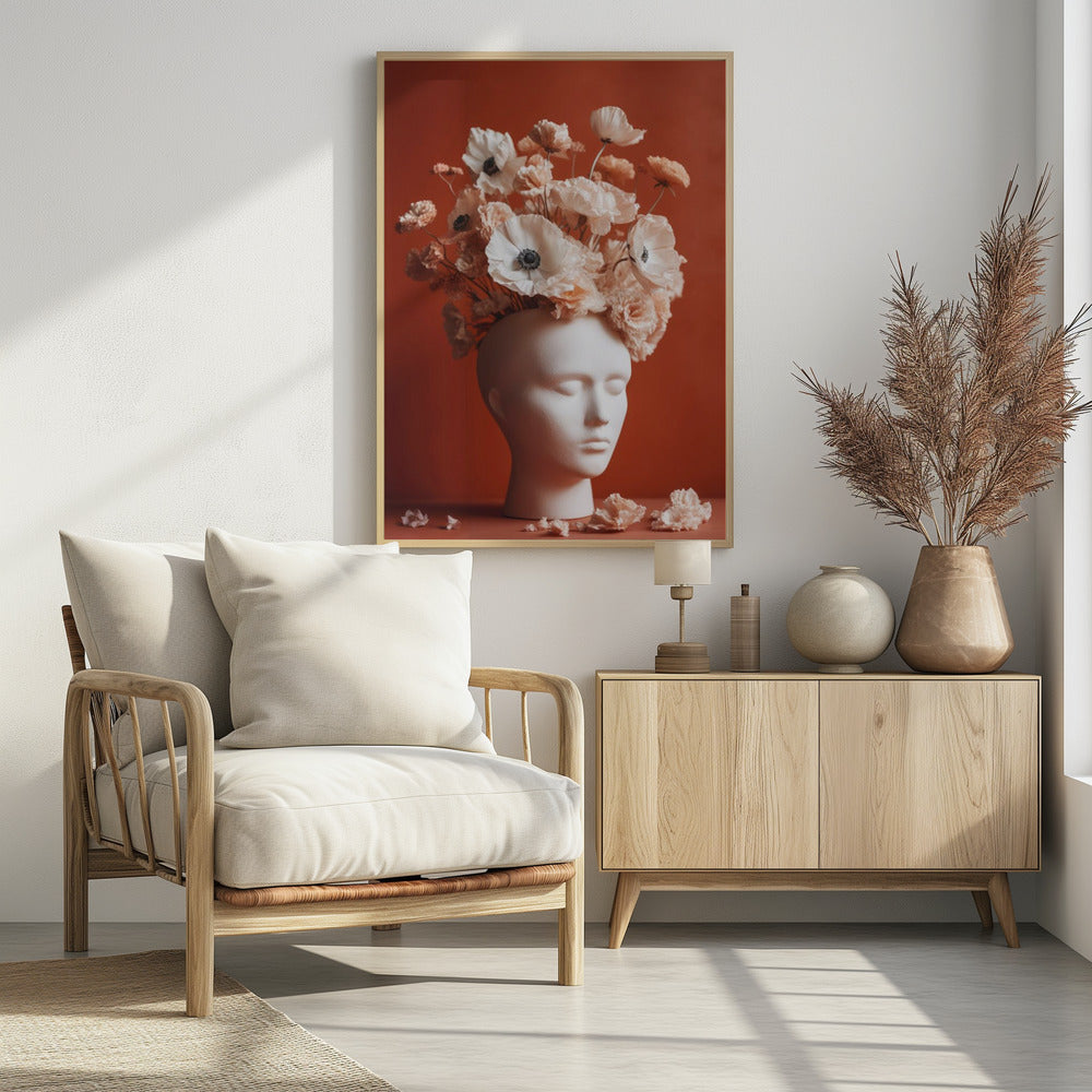 White Head Vase Poster