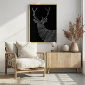 Stag Black Poster