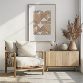 Beige Geometric Art Poster