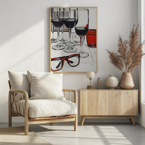 Still Life With Red Glasses Poster