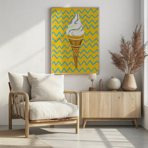 Ice Cream Yellow Zigzag Poster