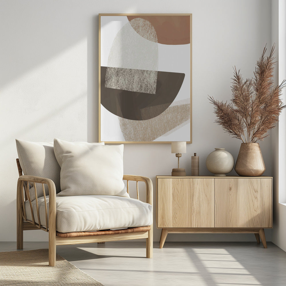 Earth Tone Geometric Art Poster