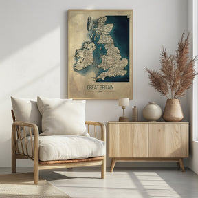 Great Britain map Poster