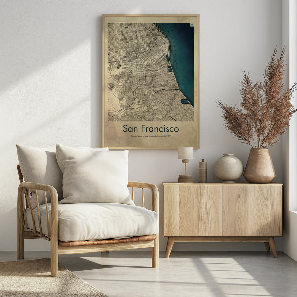 San Francisco retro map Poster