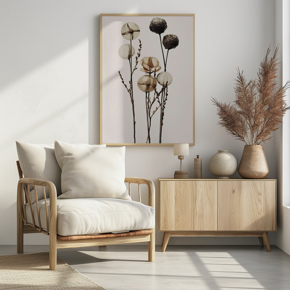 Glass Ball Flowers Poster