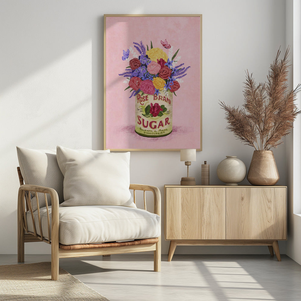 Flowers In a vintage Can Poster