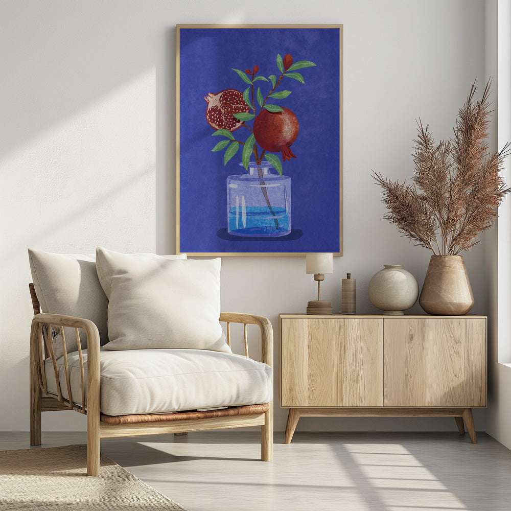 pomegranate in Vase Poster