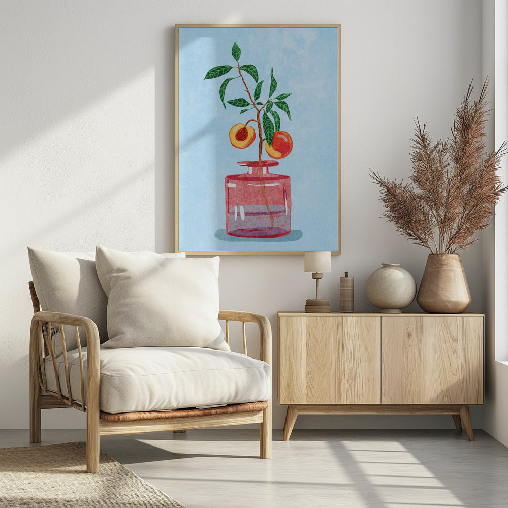 Peach Tree in Vase Poster