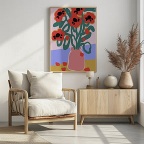 Poppy In Pink Vase Poster