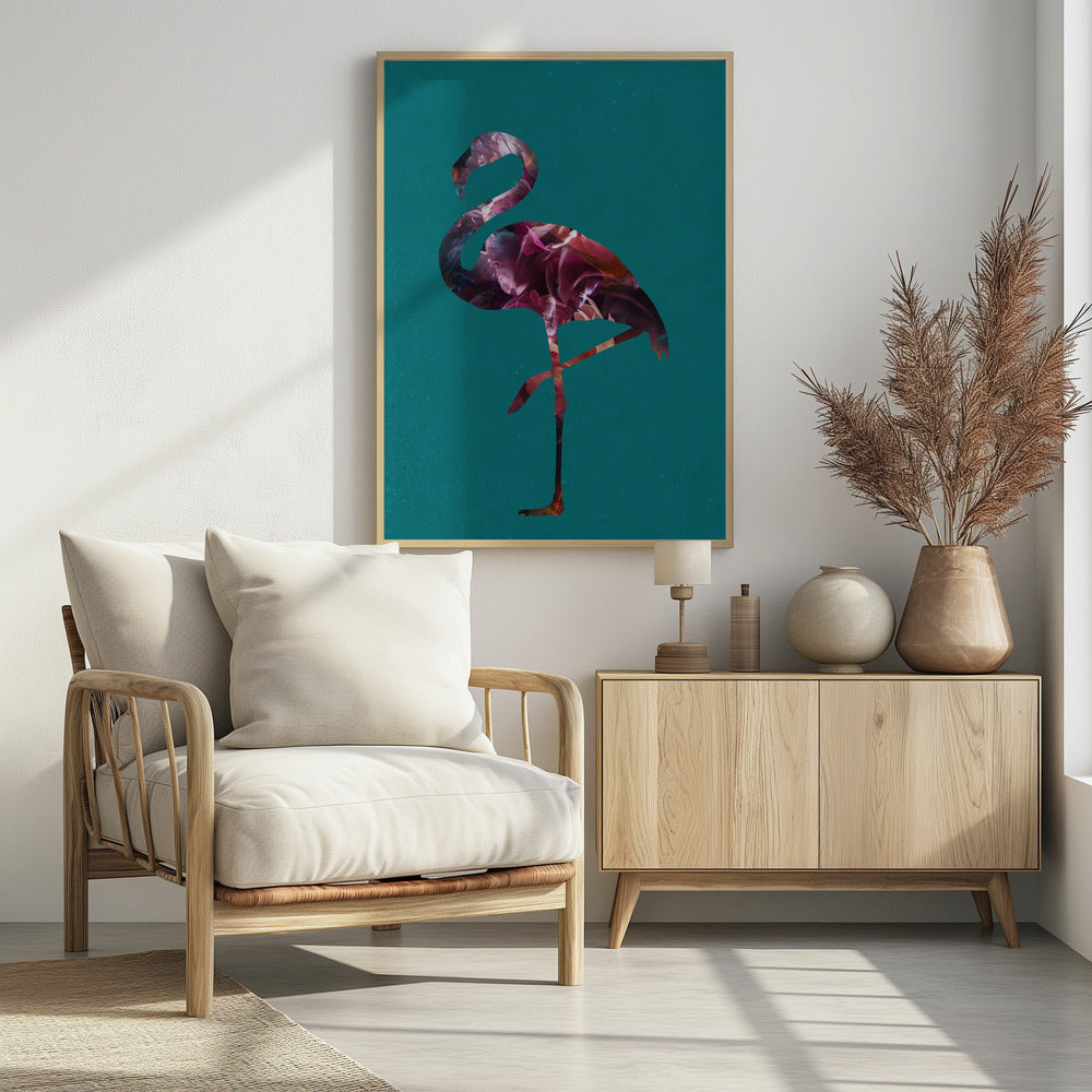 Flamingo Pink and Green Poster