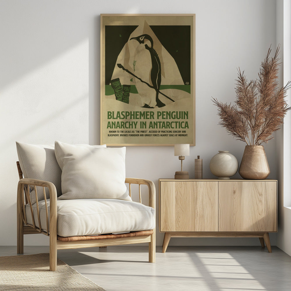 Penquin funny print Poster