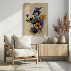 Purple Dry Flowers Poster