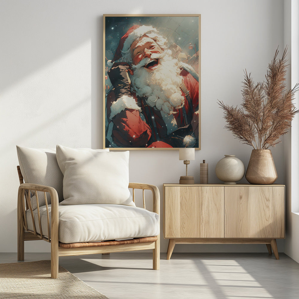 Laughing Santa Poster