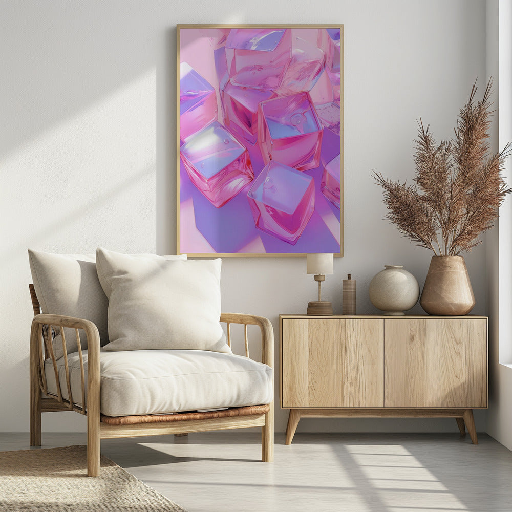 Pink Ice Cubes Poster