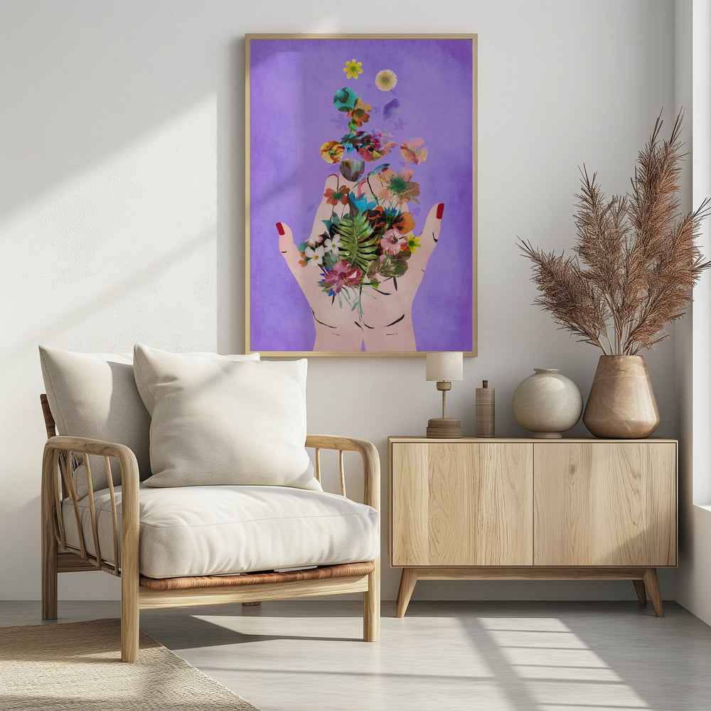 Frida`s Hand`S (Purple) Poster