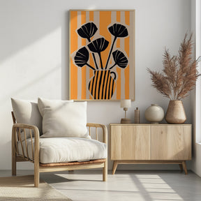 Striped Still Life Yellow Poster