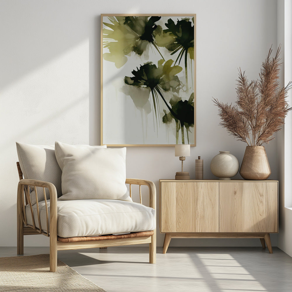 Green Flowers Poster