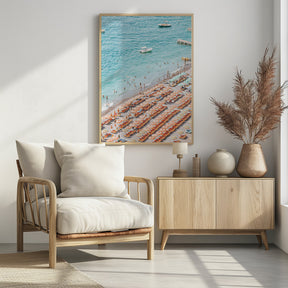 Positano Beach Scene Poster