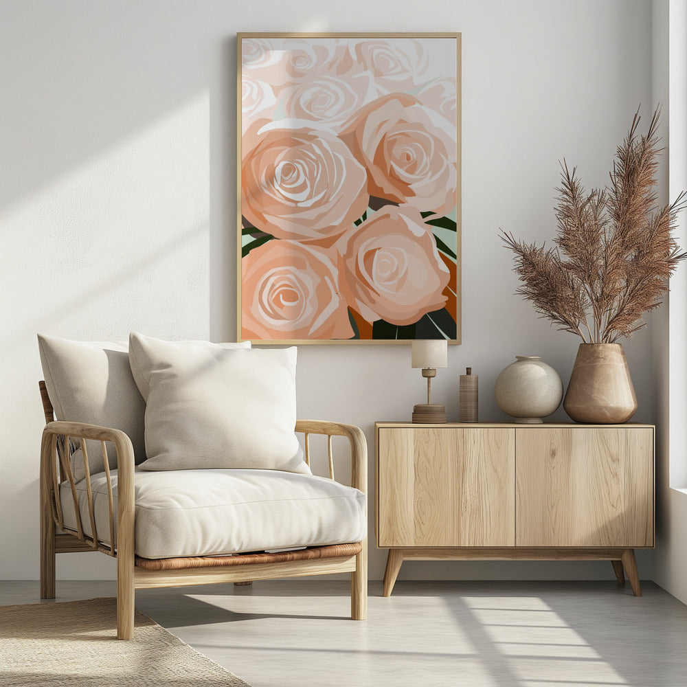 Coral roses Poster