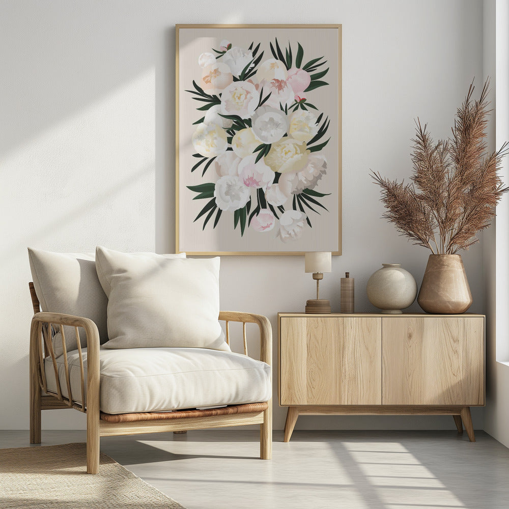 Dara bouquet in beige Poster