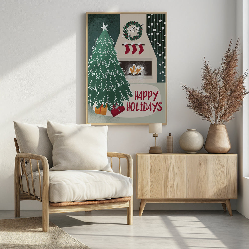 Cozy retro interior Poster