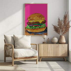 Burger Pink Poster