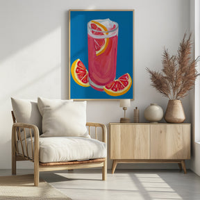 Grapefruit Paloma Blue Poster