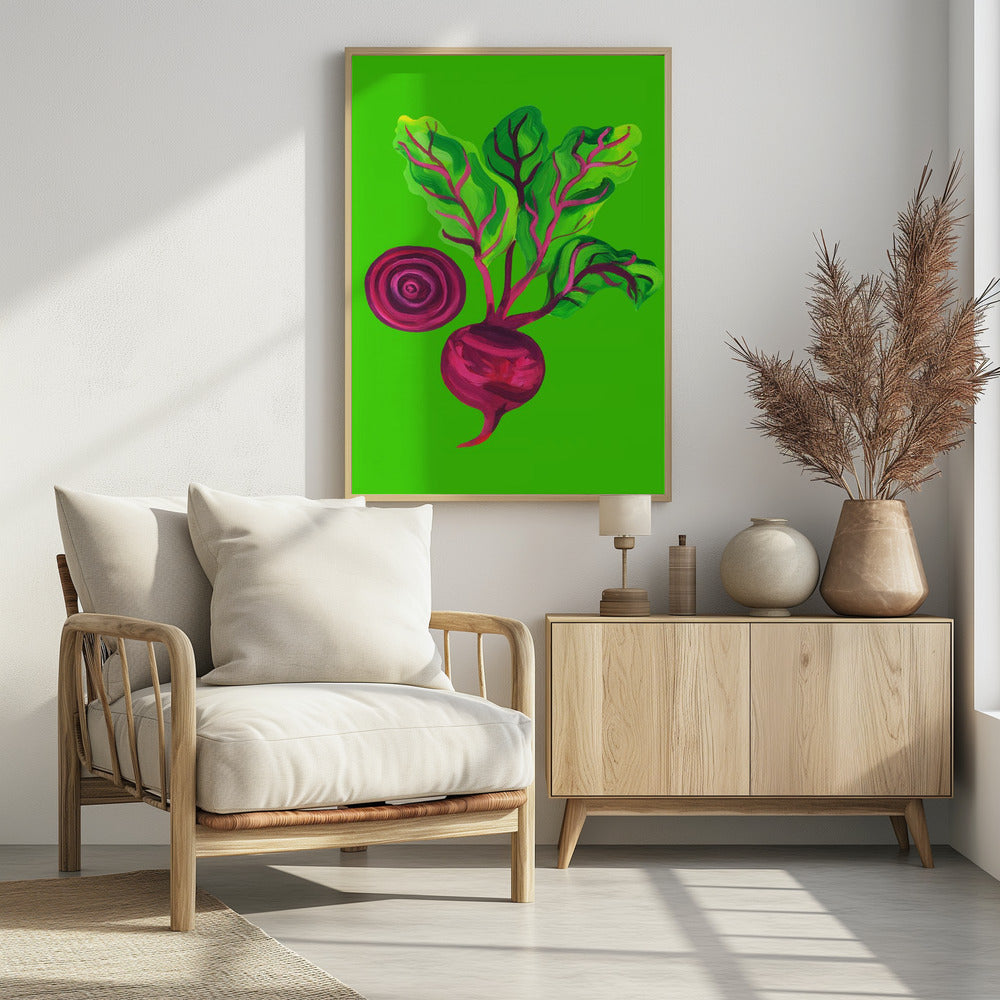 Beetroot Swirl Green Poster