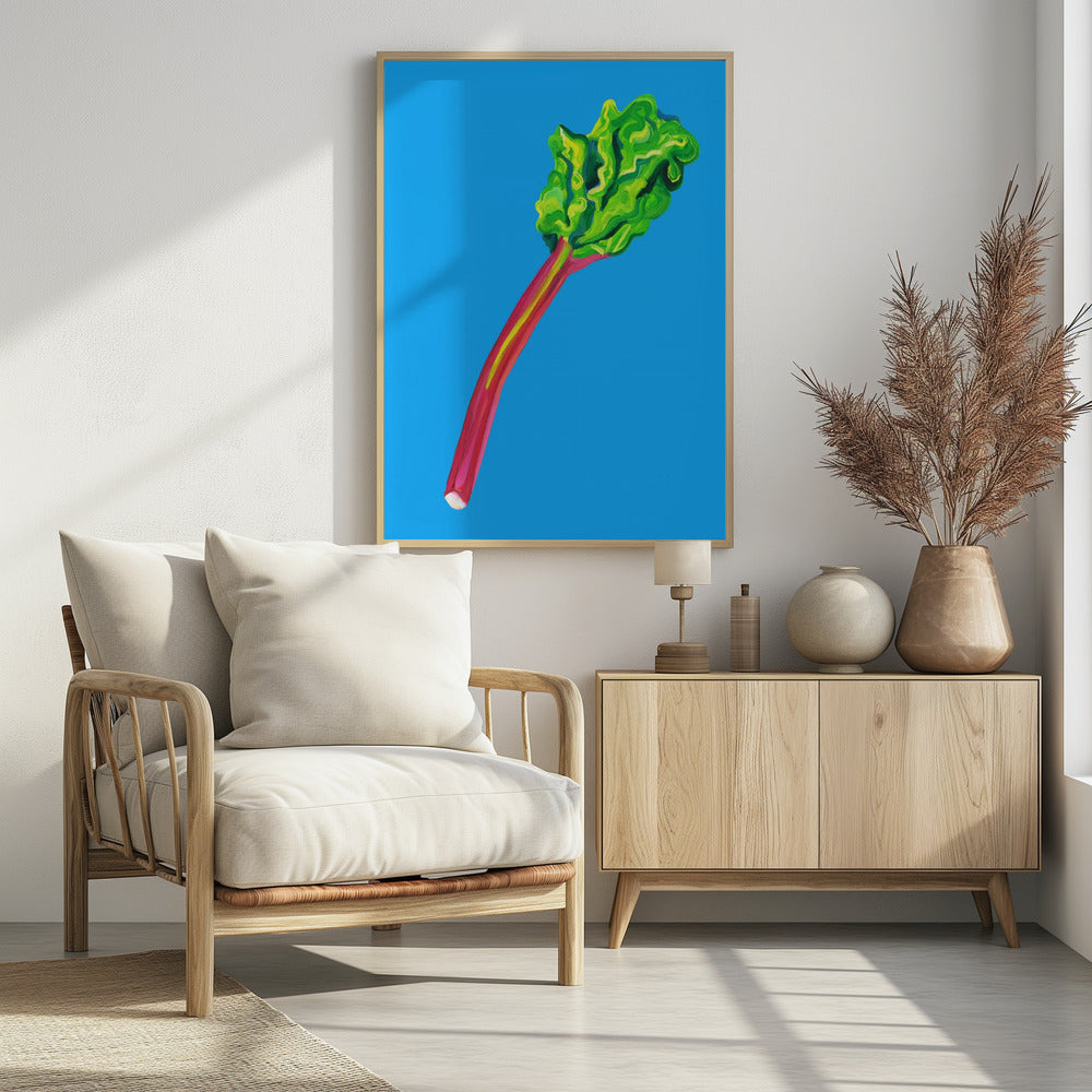 Rhubarb Light Blue Poster