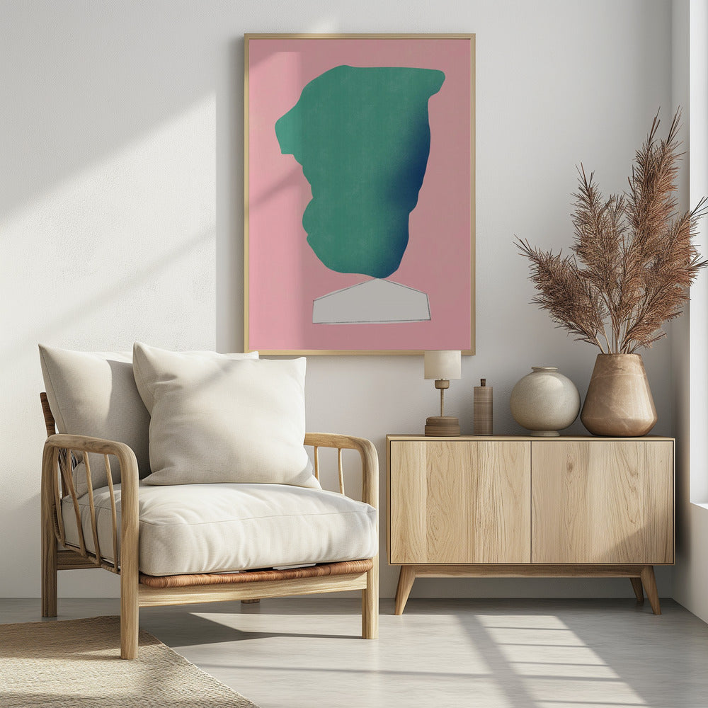 Stone Sculpture In Green Poster