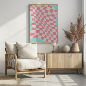 Pink Checker Cloth Poster