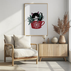 My cat Coco in a holiday mug Poster