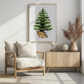 Cozy watercolor Christmas tree (2) Poster